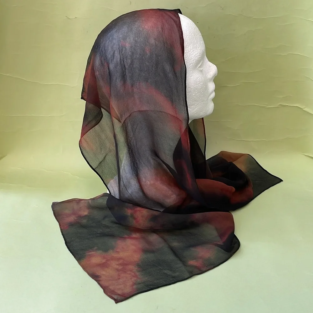Vintage multicolored silk scarf